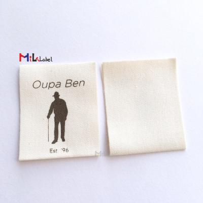 China Custom Washable 100% Custom Label Cloth Labels Garment Labels Cotton Clothing Labels Screen Printing Clothing Label Tagsfor Clothes for sale