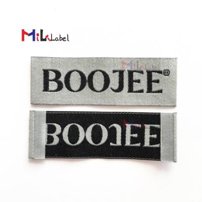 China Washable Design Clothing Tag High Density Apparel Label Woven Label With Cotton Yarn And Custom End Fold For Garment for sale