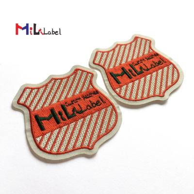 China 100% Embroidery Custom Patches 100% Embroidery Design Embroidery Patch Laser Cut Without Border Merrowed Iron On Patch for sale