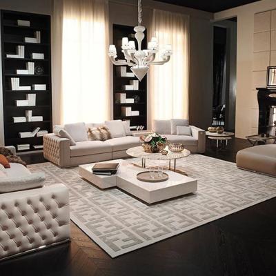 China Factory hot sales upholstered luxury muebles de sala tufted genuine leather button Chesterfield sectional sofa for sale