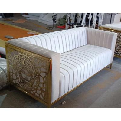 China Italian Luxury Gold Hollowed-out Border Upholstered Design Furniture Solid Wood Frame Curved Back Chesterfield Velvet Sofa Set for sale