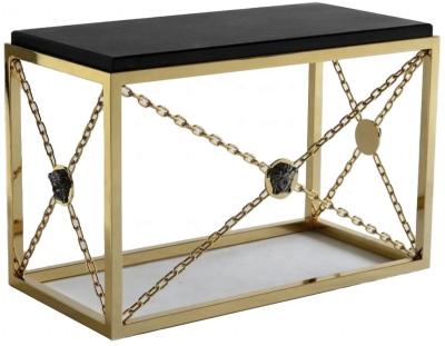 China Modern Luxury Gold Metal Side Table Corner Coffee Table High Quality Custom Made Marble Table Top Steel Marble Table For Living Room for sale