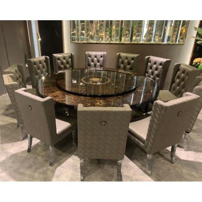 China Royal Design Dining Table Sets Lazy Round Table Veneer Veneer Knot Mesa Round Dining Table Lazy Susan High End Marble Table for sale