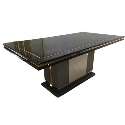 China Wholesale Veneer Luxury Dining Table Italian Dining Table Knot Factory Price Design for sale