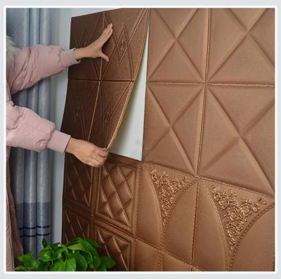 China Self Adhesive PU Material 3D Pattern Wallpaper Wall Sticker Luxury Fancy Geometric Sticker For Home for sale