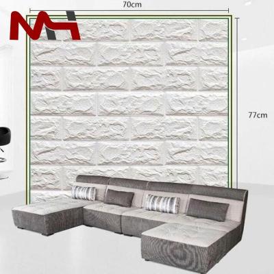 China Sticker China Factory Price 3D Brick Wallpaper Adhesive White Water Proof 3D Brick Wallpaper For Bathrooms for sale