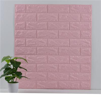 China Stone pattern self adhesive wallpaper design brick sticker foam backed vinyl wallpaper 3d pe foam brick wall for sale