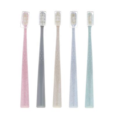 China Eco-Friendly Straw Toothbrush Ultra Soft 10000 Wheat Nano Toothbrush Ultra Soft Ultra Soft Bristle for sale