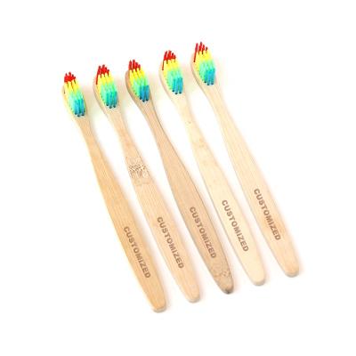 China Homemade Bamboo Toothbrush Rainbow Porcelain Toothbrush for sale