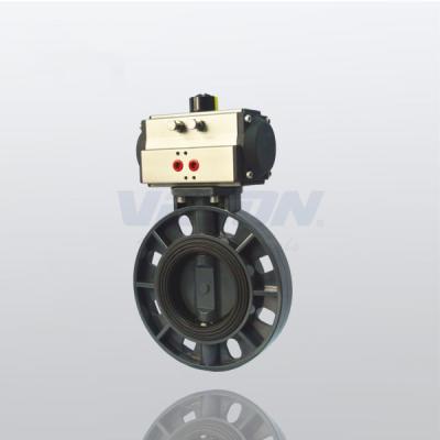 China PVC-U PP-H FRPP Pneumatic Butterfly Valve 2 1/2 