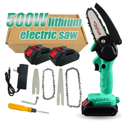 China Cheap Anti-Slip 4 Inch Grade Cordless Mini Electric Start Battery Power Wood Cutting Mini Saw Portable Sawmill One Handheld Chainsaw for sale