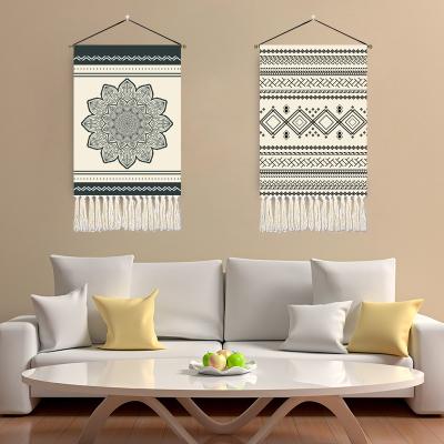 China Simple New Arrival Hanging Wholesale Printed Mandala Tapestry Wall Decore With Bohemian Tassels for sale