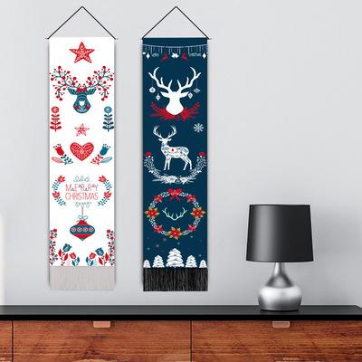 China Simple Factory Price Hanging Simple Small Decor Christmas Elk Wall Art Tapestry Custom Wholesale for sale