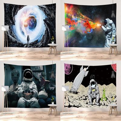 China Plain Superior Fabric Personalized Wall Hanging Custom Astronaut Sponsor List Printing Tapestry for sale