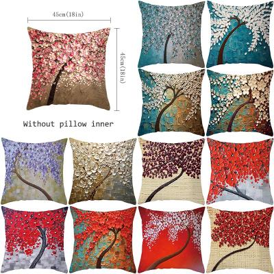 China New Arrival PORTABLE High Quality Canvas 3d Printing Nordic Luxury Canvas Tree Cushion Cover for sale