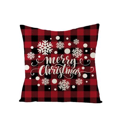 China PORTABLE Wholesale High Quality Red And Black Checked Christmas Print Pillow Chair Cushion Cover for sale