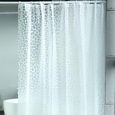 China Eco-Friendly Sustainable Wholesale Luxury Cobblestone Bathroom Transperent Printed Shower Curtain for sale