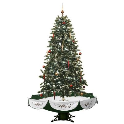 China Umbrella Base 190cm Led Falling Snowfall Green Christmas Tree Growing With Umbrella Base for sale