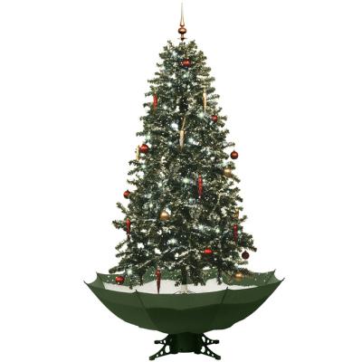 China 210cm Christmas Tree Snow Navidad Arbol Musical Lighting Giant Large Giant Snowfall Artificial Christmas Tree With Umbrella Base for sale