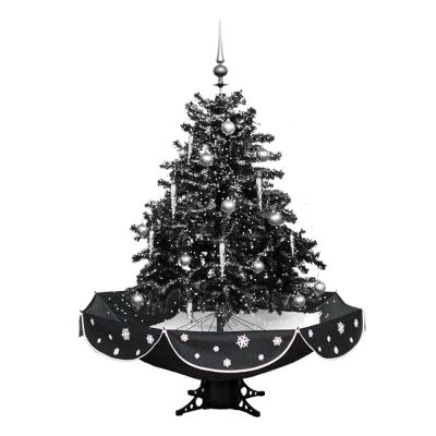 China 2021 Popular High Quality Plastic Ornamental Christmas Gift OEM PVC Christmas Snow Tree Led Umbrella Shaped Falling Christmas Tree for sale