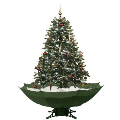 China Umbrella Base European Market Cone Smart Christmas Tree Christmas Decoration Snowfall Tree for sale