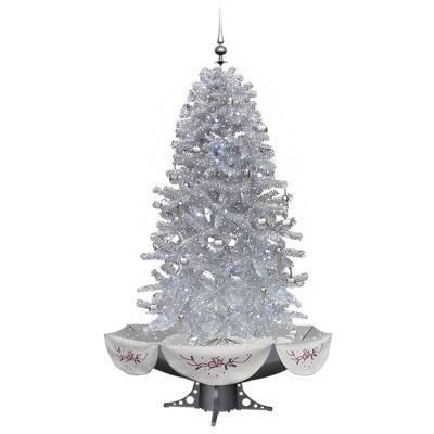 China Plastic Folding Christmas Tree Silver Luxury Lighting Christmas Tree With CE Certificate New Year Tree for sale