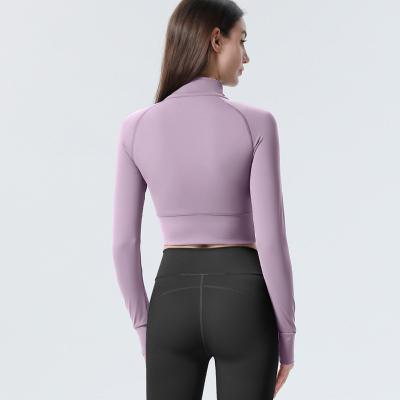 China Breathable High End Products Yoga Fitness Tops With Sleeves Yoga Tops Simple Yoga Tops for sale