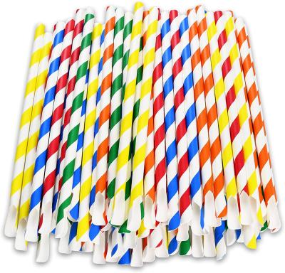 China Spoon Paper Disposable Paper Straws For Slushie Soggy Biodegradable Straws Sno-Cones Compostable Straws for sale