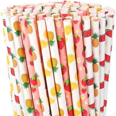 China Custom Paper Straw Milktea Flower Paper Straw Shunli Straw Biodegradable Bamboo Paper Pulp Paper Straws for sale