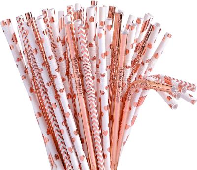 China Paper Shunli Customized Paper Straw Bendable Paper Straws Folding Paper Straw for sale