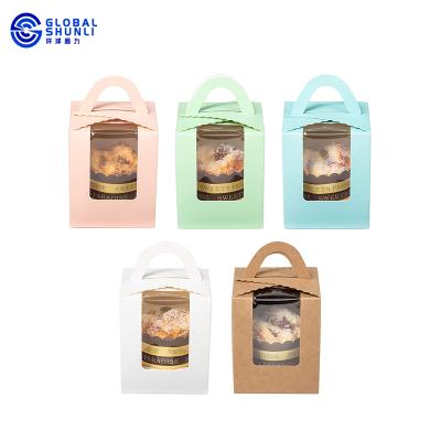 China Shunli Mini Disposable Global Simple Cupcake Boxes With Window For Bakery Wrapping Packaging for sale