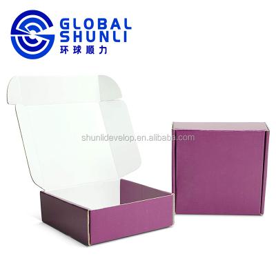 China Recycled Materials Shunli Global Apparel Mailer Box With Handle Mailer Box Custom Recyclable Mailer Box for sale