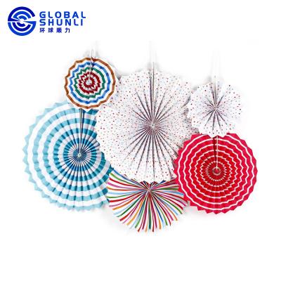 China Shunli Decoration Items Paper Fans Global Warm Environmental Friendly Hanging Party Decoration for sale