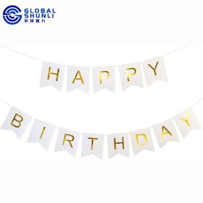 China Shunli Banner Disposable Foil Birthday Banner Happy Birthday Bunting Party Supplies for sale