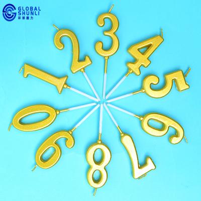 China Shunli Birthday Candle Global Gold Birthday Candle Birthday Number Flicker Candles for sale