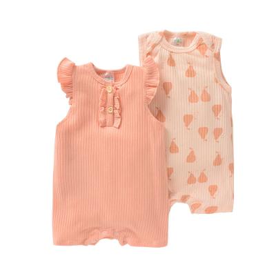 China New Design Style Summer Baby Girls Breathble Toddler Jumpsuits Infant Kids Clothing 2 Pcs Comfortable Newborn Rompers for sale