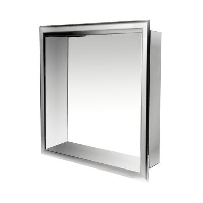 China Modern 304 Stainless Steel Wall Mount Recessed Niche Bathroom Shelf for sale