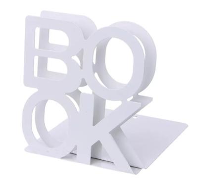 China Modern Custom Book Letter Shaped Home Office Book Ends Metal Bookends for sale