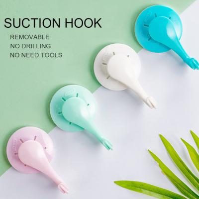 China Durable Vacuum Suction Cup Hook Rubber Super Strong Powerful Locking ABS Vacuum Suction Cup Keys Hanger Wall Display Hooks for sale