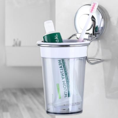 China Sustainable Removable Metal Toothpaste Holder Suction Cup Toothbrush and Razor Holder for Bathroom Storage for sale