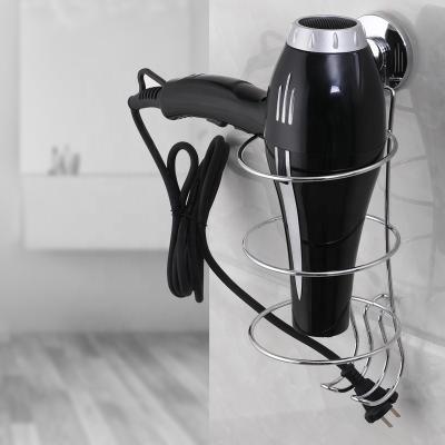 China Sustainable Steel Hair Dryer Holder Rack For Bathroom Storage Accessories With Sucker Vacuum Suction Cup for sale