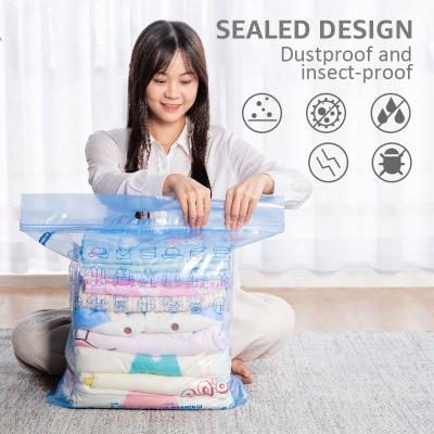 China Wholesale Packing Hanging Organizer Folding Storage Bag Space Saver Air Cube Zipper Sealer Compression Bag Clothes Closet Organizer for sale