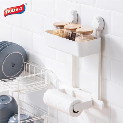 China Fashionable Kitchen Roll Rack Spice Rack Hangs Toilet Paper Holder With Shelf for sale