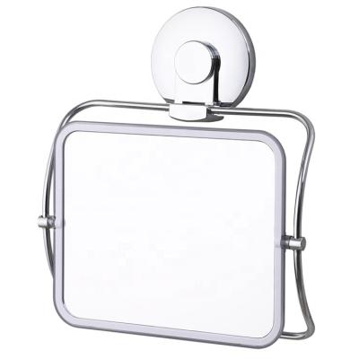 China No Suction Cup Wall Mounted Makeup Square Drilling Mirror Stainless Steel For Bathroom Toilet Shower for sale