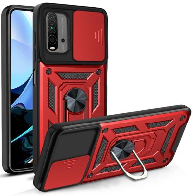 China 2021 New Arrival Shockproof Lens Protector Phone Case For Redmi Note 9 Shockproof 4G Cover With Kickstand for sale