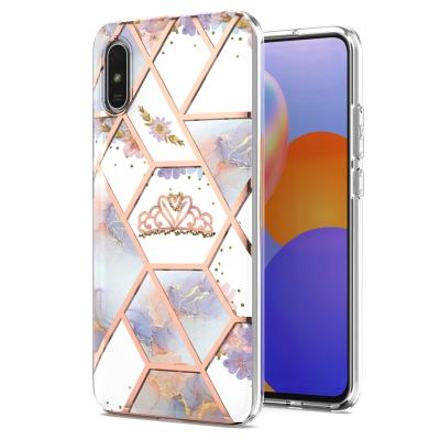 China 2021 Anti-drop newcomers 2MM flower tpu marble marble case for Redmi 9A luxury shockproof back cover for sale