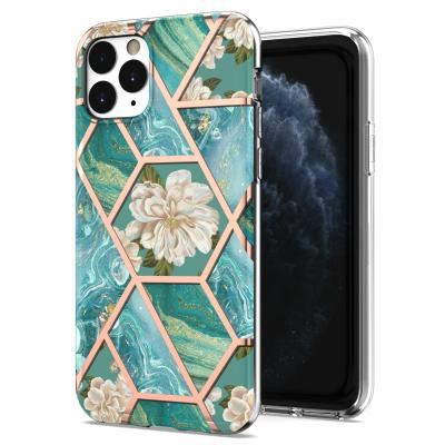 China 2021 Anti-fall new arrivals 2MM flower tpu marble marble case for iPhone 11 pro luxury shockproof back cover for sale