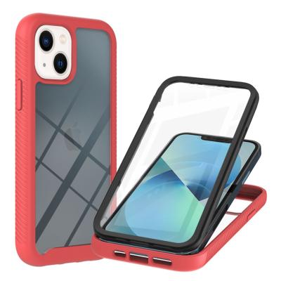 China 2021 Wholesale 360 ​​Anti-fall Full Cover 3 In 1 TPU PC PET Phone Case For iPhone 13 Shockproof Back Cover for sale