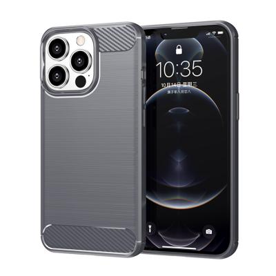 China Anti-drop Carbon Fiber TPU Shockproof Back Cover Phone Case For iPhone 13 Pro Max for sale