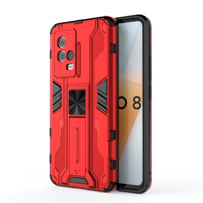 China New come 2021 shockproof 2 in 1 tpu PC armor stand phone case for vivo IQOO8 supersonic shockproof back cover for sale